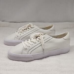 😎MADEWEL SIDEWALK LOWTOP WHITE LEATHER UNISEX SNEAKERS MENS 7.5 LADIES 9 NWOB